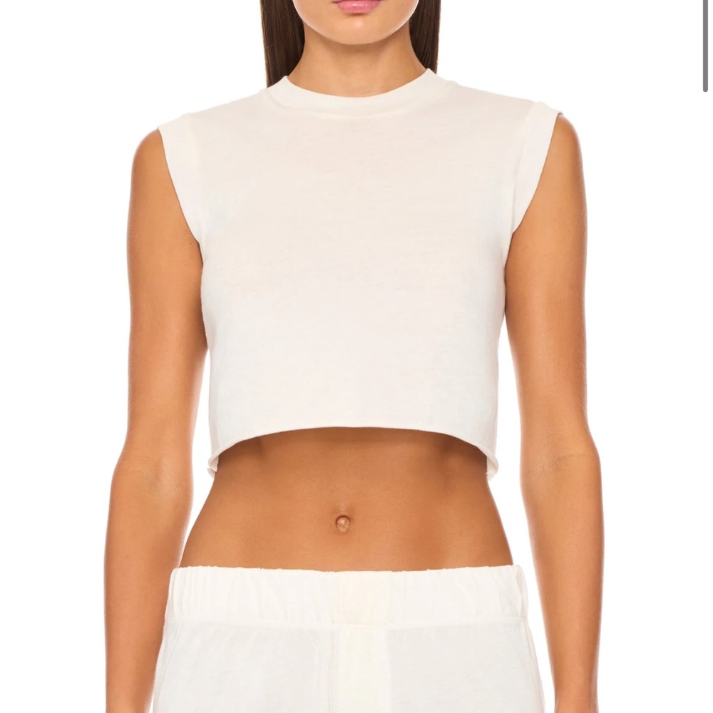 Eterne Cropped Boyfriend Tank Ivory - XS